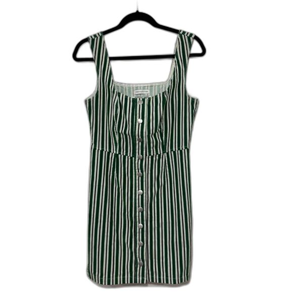 Urban Outfitters Corduroy Button Down Mini Dress - Striped Green/Black/Cream 6 - Picture 3 of 8
